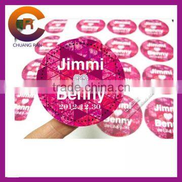 round shape 4 color logo print transparent sticker