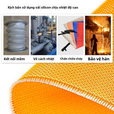 High-temperature resistant silicone cloth, smoke repellent, vertical wall, anticorrosive glass fiber cloth, double-sided coated soft connection,