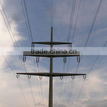 8m 750daN Galvanized Electric Service Pole Against Earthquake Of 8 Grade