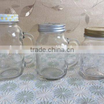 12oz 16oz 32oz glass mason jar with handle