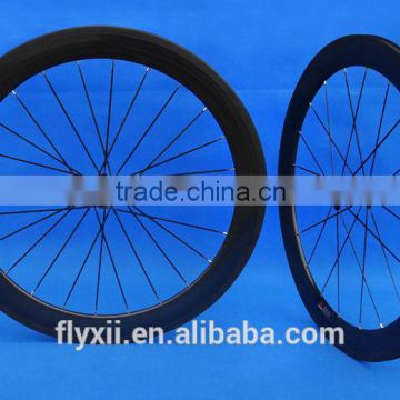 FLX-WS-CW06 : Carbon Glossy Cycling Road Bike Clincher Wheelset 60mm Rim ( Basalt Brake Side )