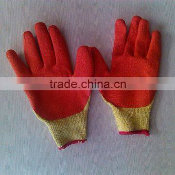 Rubber coated cut resistant gloves