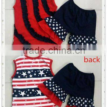 American 4th of July Girls Clothes New Baby Summer Patriotic Clothing Set Infant Girls Dress Outfits photo-2
