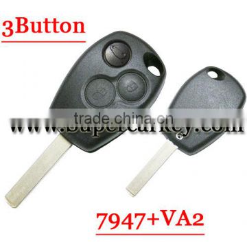 Best quality 3 Button Remote Key With VA2 Blade Round Button with 7947 for Renault