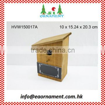 Wooden bird house for home and garden decoration