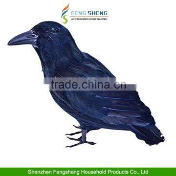 Artificial Feathered Black Raven Crow Bird Halloween Fancy Dress Decoration