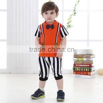 2015 Top Quality Soft Cotton Fabric Summer Children Clothing Boy T-shirt & Pants Suits