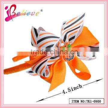 Fashion halloween hair accessories China supply wholesale halloween ribbon bow headband (TK1-0900-2)