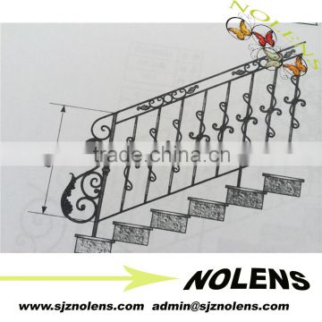 NL831-08Straight wrought iron railing/indoor wrought iron staircase/outdoor wrought iron railings