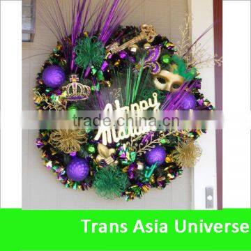 High Quality Cheap 15'' Mardi Gras wreaths