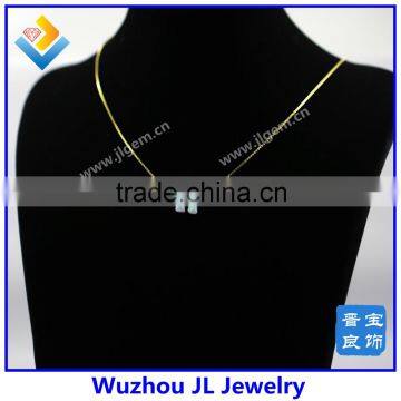 White Snow OP17 Synthetic Fashion Elephant Opal Gems Necklace Jewelry photo-2