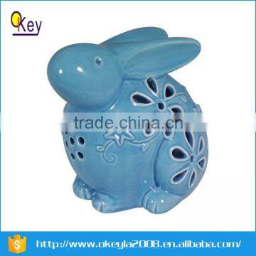 custom life size ceramic Easter rabbit figurine with LED lighted up