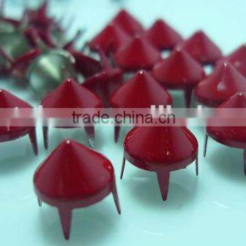 Red spike cone studs rivets studs