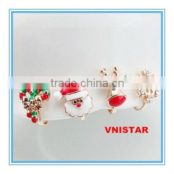 Vnistar hot seller wholesale hot Christmas snow flake&Santa Claus rings jewelry for gift and party VR001