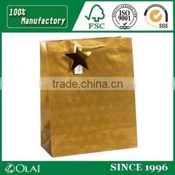 Five-Pointed Star Golden Gift Paper Bag