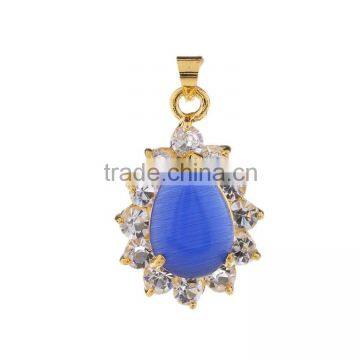 Fashion Charm Gold Gemstones CZ Necklace Pendant Jewelry