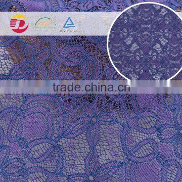 Popular Pattern 160gsm High Quality Violet Elegant Tulle Lace Fabric photo-5