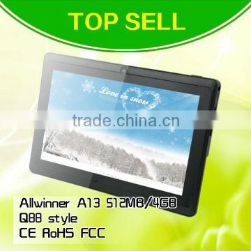 best selling 7inch Allwinner A13 Mini Q88 android 4.2 Valuable tablet PC