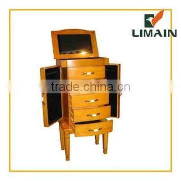 LiMain New standing wooden jewelry chest