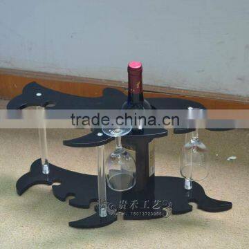 10mm Black Acrylic 3 Column Service Tray Wine Display Rack photo-3