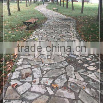 flagstone with mesh backing stone pavement