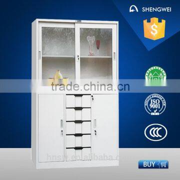 2016 New design glass sliding door steel filing cabinet office furniture