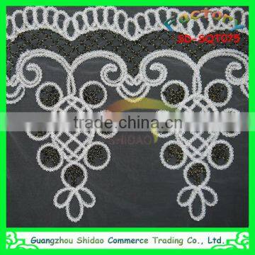 high quality latest GZ decorative embroidery 3D patterned silk fabric for curtains and dress