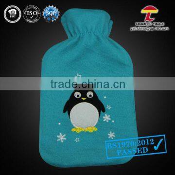 large cheap fleece hot water bottle cover penguin