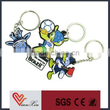 2d custom shaped soft pvc keychains China