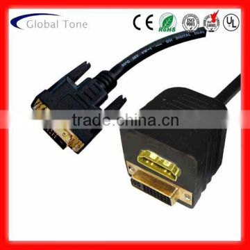 GT3-1074 DVI (24+5) male to DVI (24+5) female+HDMI female A) GOLD B) NICKEL