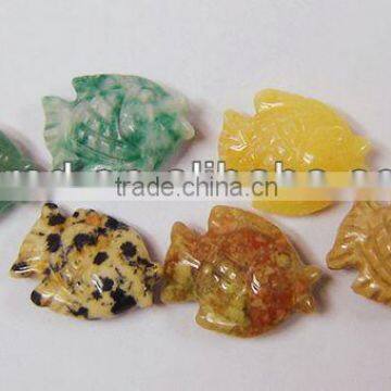 Gemstone carve lemon jade fish jewelry carve