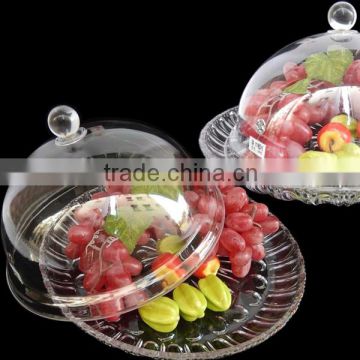 Clear acrylic round fruit plate with lid