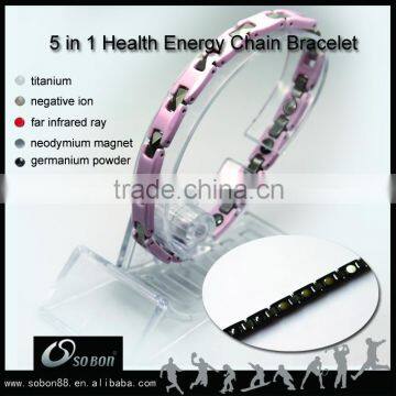 mens jewelry 5 in 1GT-Bio magnet positive energy chain ceramic bracelet