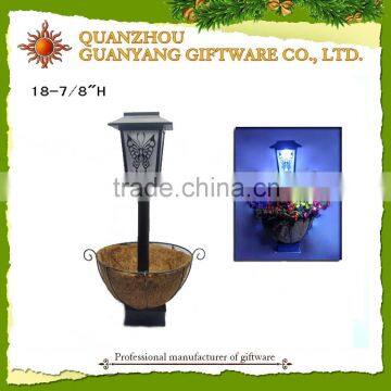 solar Garden lantern with flower pot bird house bird feeder