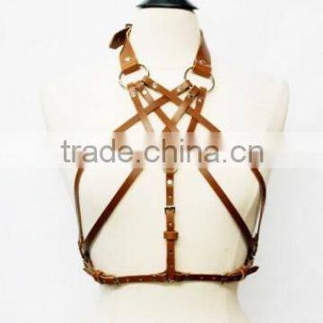 Chevron Honey Brown Leather Harness AP-4519