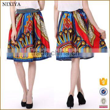 2016 Guangzhou Fashion Summer Floral Print Satin skirt in China