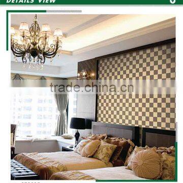 embossed golden wallpaper, brown modern cube wall paper for household , art wall sticker sample