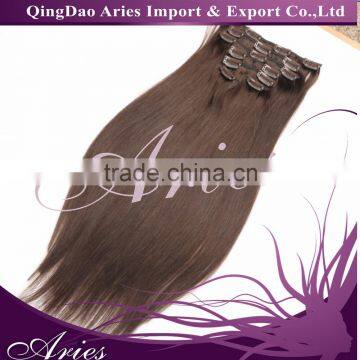 cheap 100% virgin human clip in hair extensions