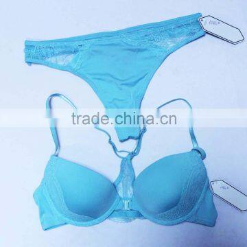 Front Closure bra and thong panties high quality nylon bra set                        
                                                                                Supplier's Choice