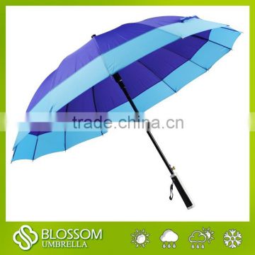 Blue windproof 14K golf umbrella