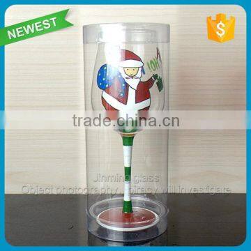 Merry Christmas Gift Glass Cup Goblet Plastic Show Box Gift Goblet Cup Glass Winter Wine Goblet Cup Glass Christmas