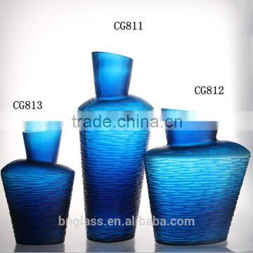 Promotion Modern Style Glass Vase Decor Cheap Blue photo-5