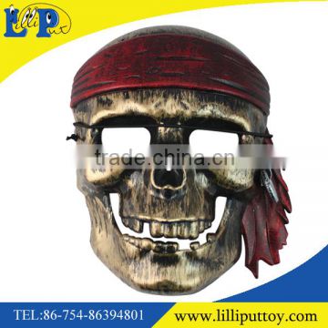 Skull bronze plastic mask toy with opp bag