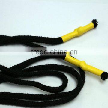 Yellow plastic-ends elastic round cord drawstring for pants/hoodie