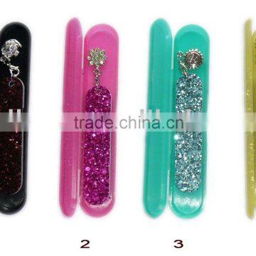 Bling nail file in a plastic case