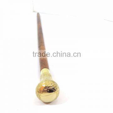 Antique Brass Rose Wood Walking Stick/Golden Carving Head Walking Stick/Beautiful Design Walking Stick Wk1126 photo-4