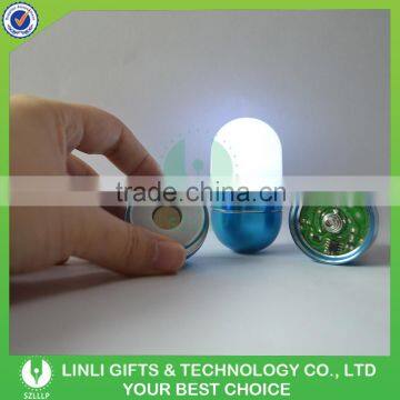 2016 Led Pill Shape Tumbler Flashlight With Logo For Decoration