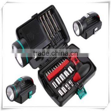 2015 new Household Hardware Tool Kit led flashlight mutifuctional tool set HW04005