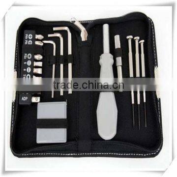 19PCS best-selling Household Mechanical Tool Kit mutifuctional tool set business promotional tool kit in leather case HW04020