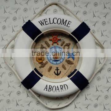 Life Preserver Wall Art - Clock 13.8"